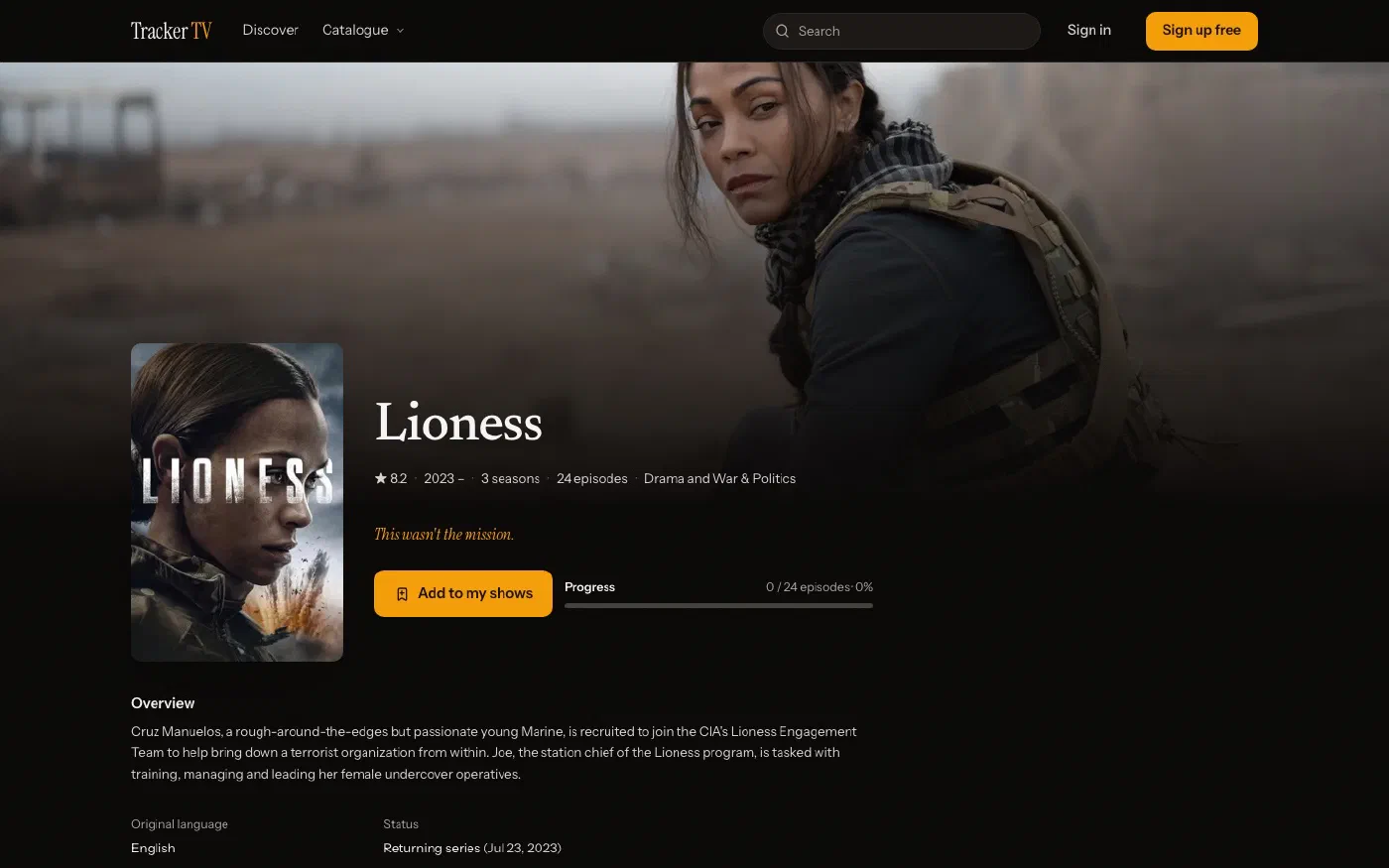 Tracker TV, a series page